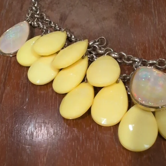 Yellow Teardrop Statement Necklace - Picture 3 of 5